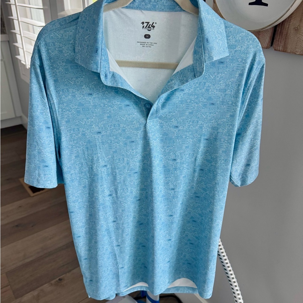 Men's 1764 Blue Polo Shirt size medium